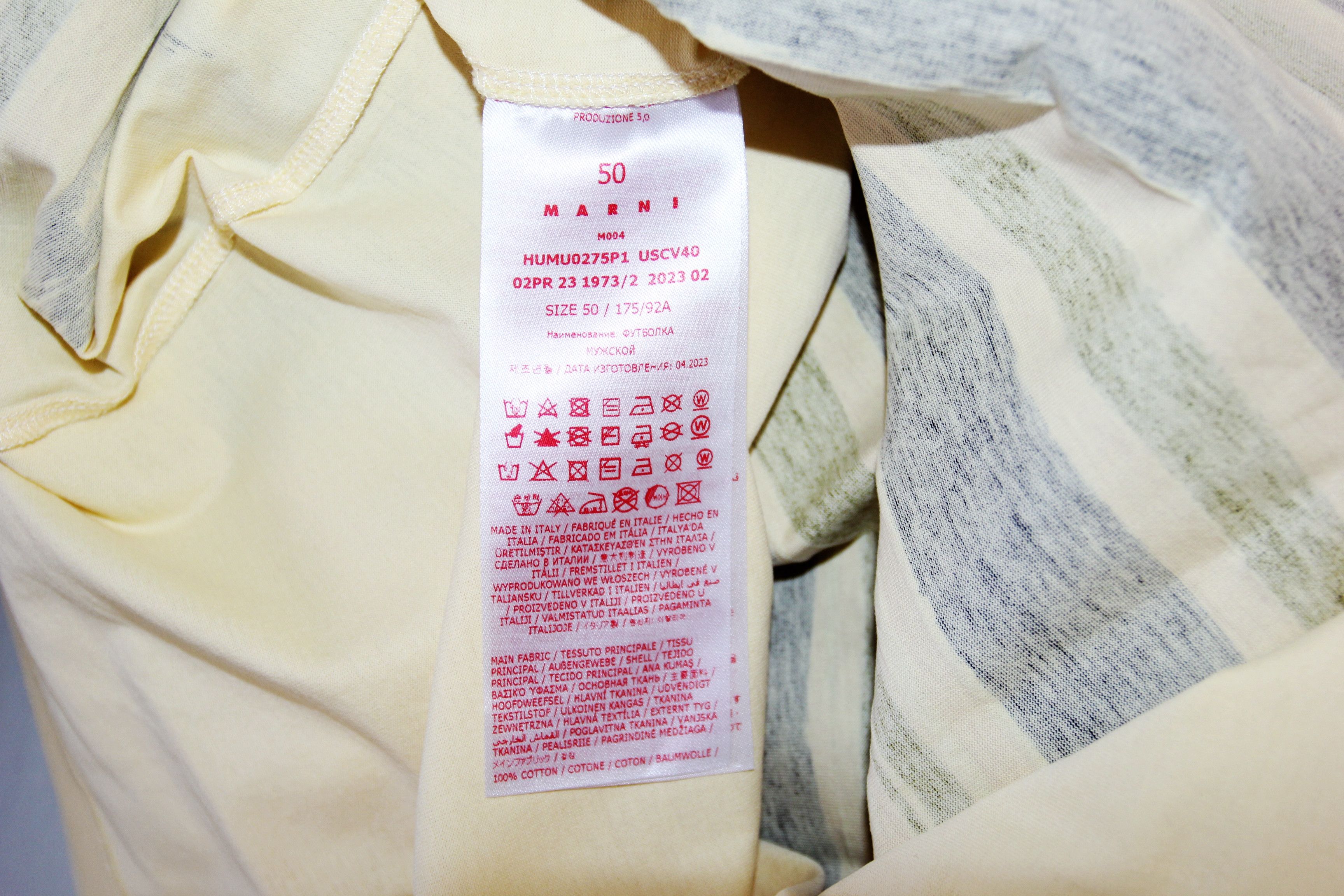 Marni BNWT AW23 MARNI STRIPES ORGANIC COTTON JERSEY TSHIRT 50 Size US M / EU 48-50 / 2 - 9 Thumbnail