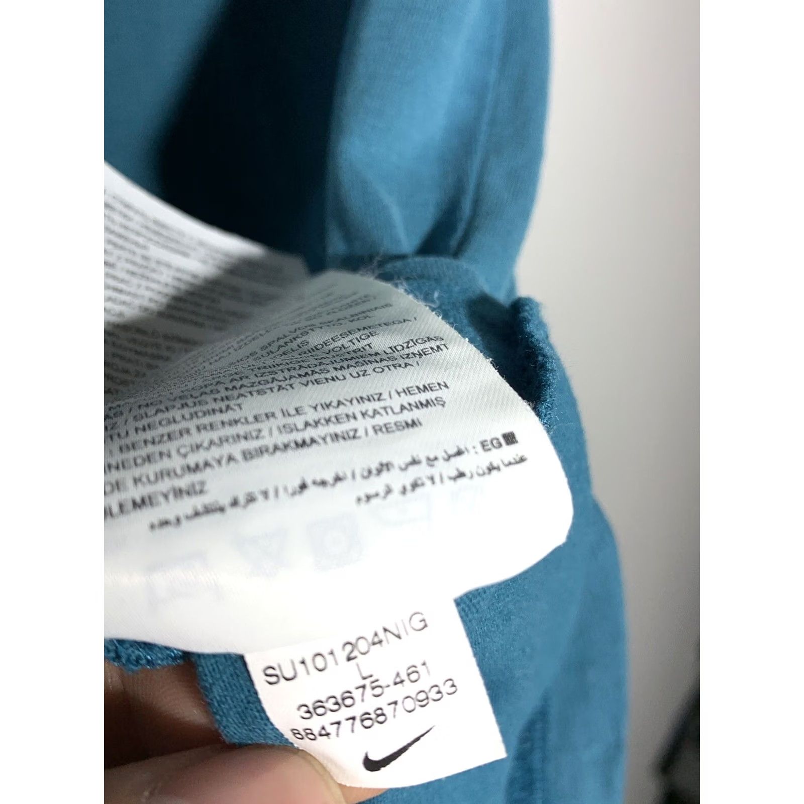 Nike Nike RF Men’s Tennis T-Shirt Big Logo Shirt Adult L Turquoise Cotton Breathable Nike RF 90s? Size US L / EU 52-54 / 3 - 7 Thumbnail