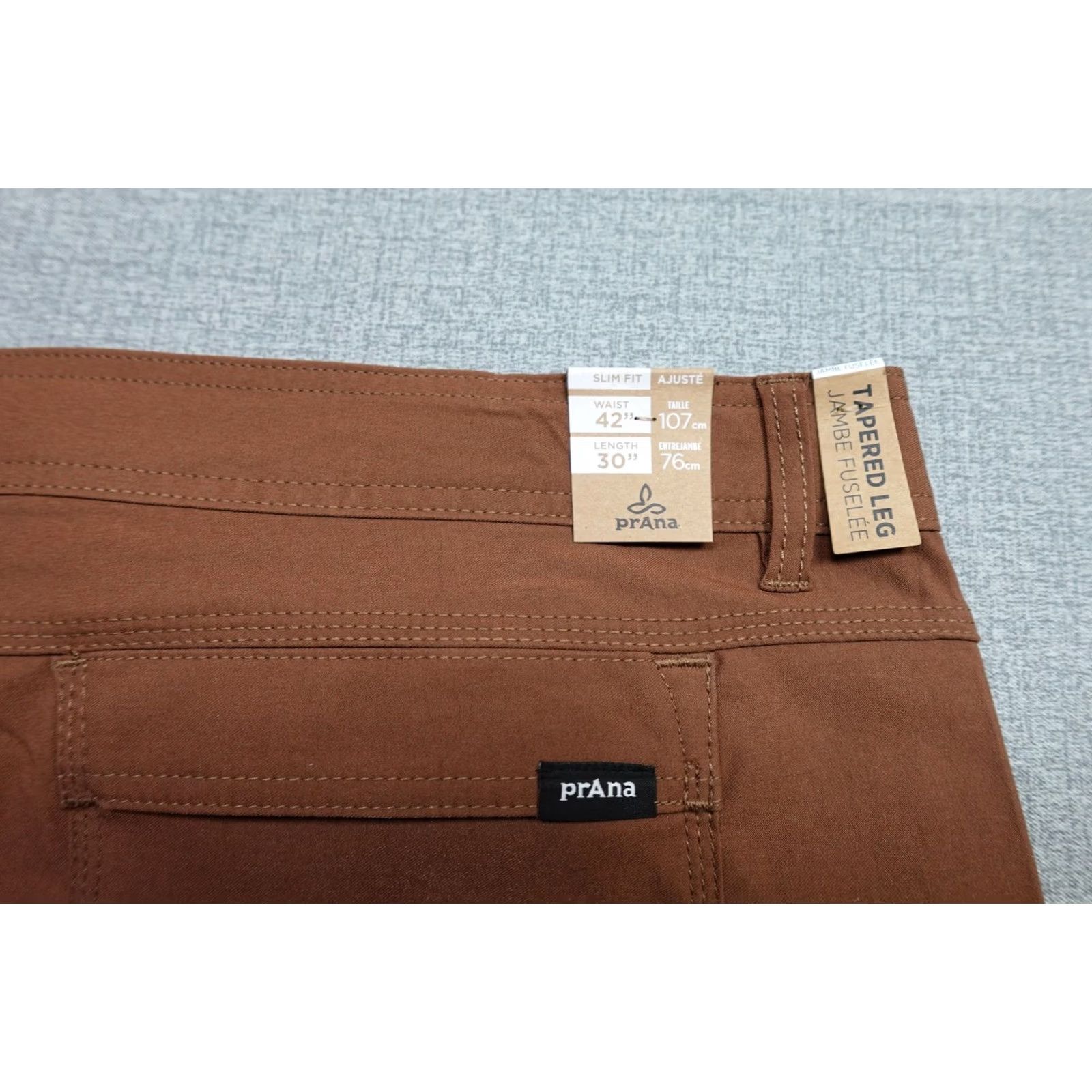 Prana PrAna Cargo Pants Mens 42x30 Brown Slim Fit Tapered Leg Casual Outdoor NWT Size US 42 / EU 58 - 2 Thumbnail