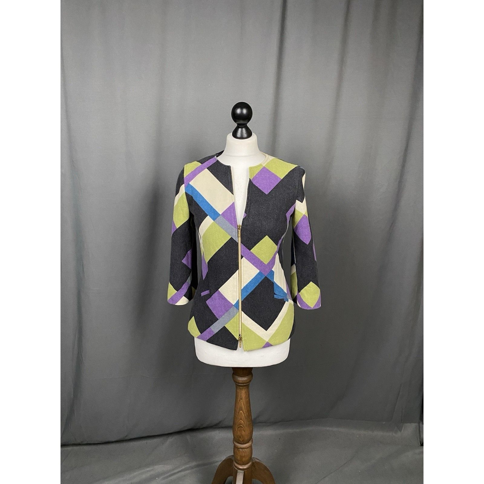 Versace Versace VTG Zip Front Multicolored Tailored Colarless Wool B Size M / US 6-8 / IT 42-44 - 3 Thumbnail