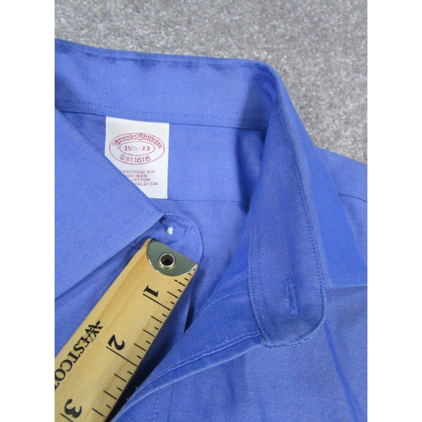 Brooks Brothers Brooks Brothers Dress Shirt Mens 15.5 Blue Cotton Button Up Shirt Size 40R - 5 Thumbnail