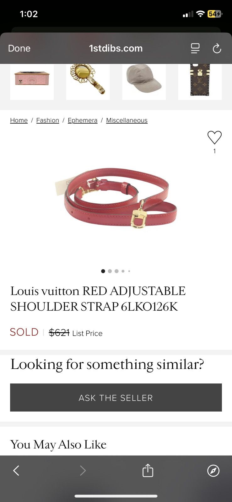 Louis Vuitton Louis Vuitton Red Adjustable Shoulder Strap 6LKO126K – Y2K Size ONE SIZE - 20 Thumbnail