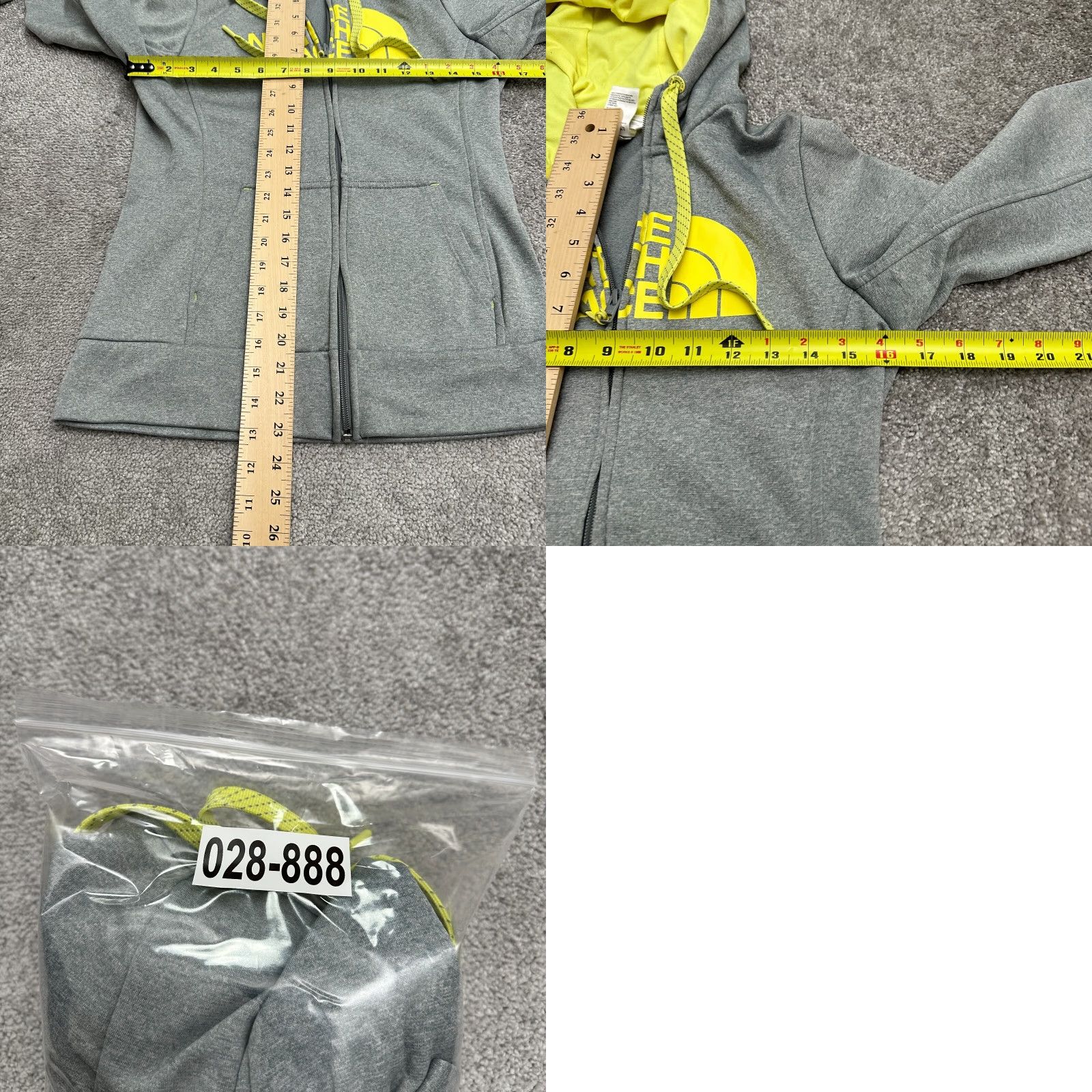 The North Face The North Face Full Zip Hoodie Women Small Gray Yellow Graphic Casual Womens Size S / US 4 / IT 40 - 9 Thumbnail