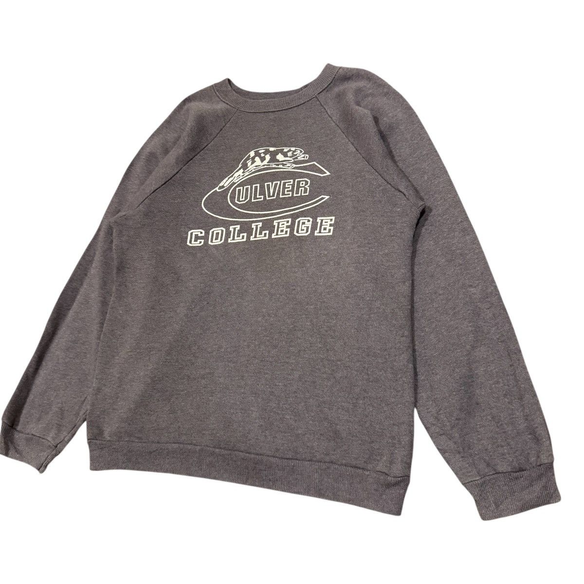 Vintage Vintage 80s Hanes Culver College Sweatshirt | Charcoal Grey Size US XL / EU 56 / 4 - 2 Thumbnail