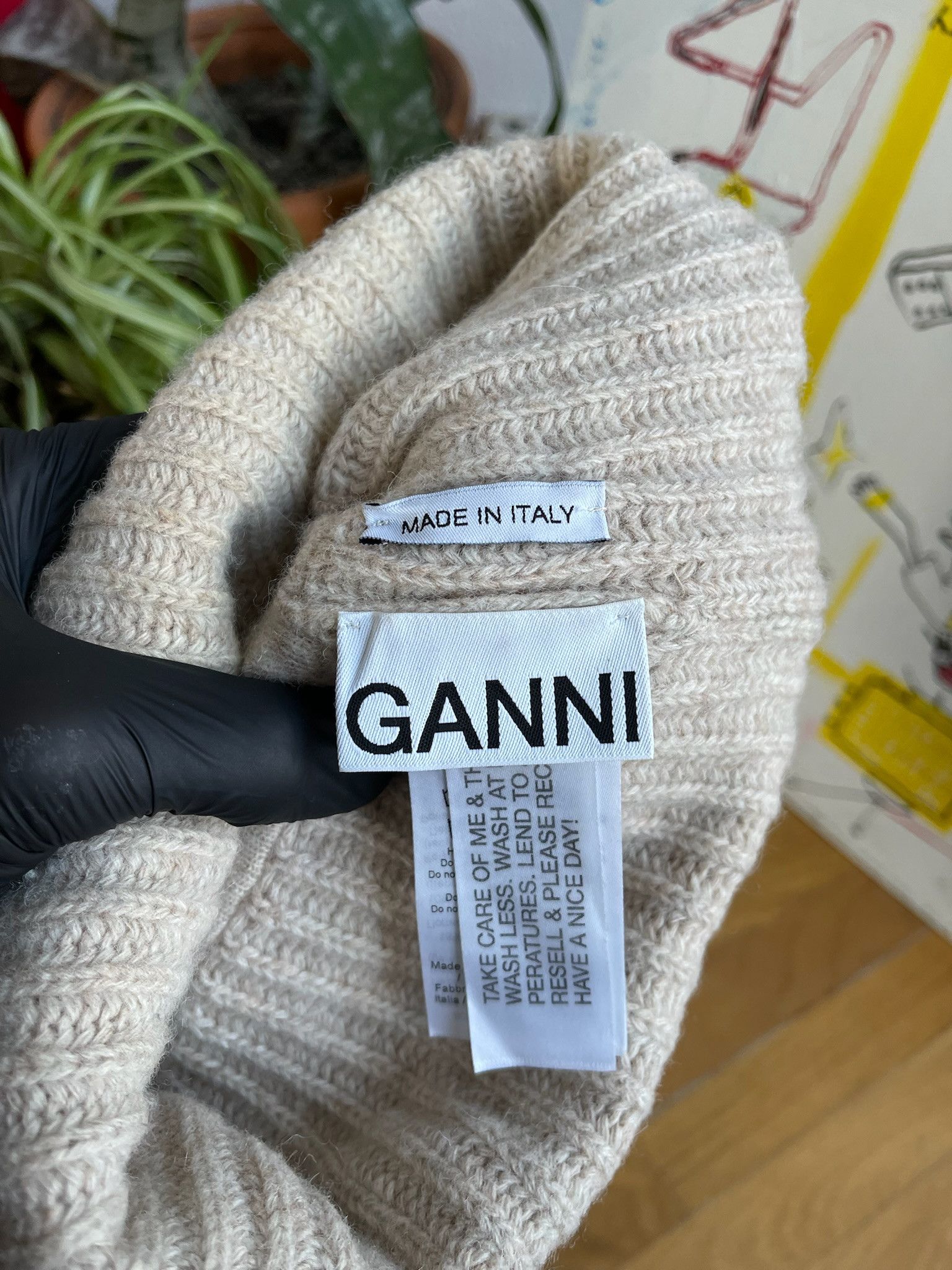 Ganni Dark green Ganni knit beanie Size ONE SIZE - 3 Thumbnail