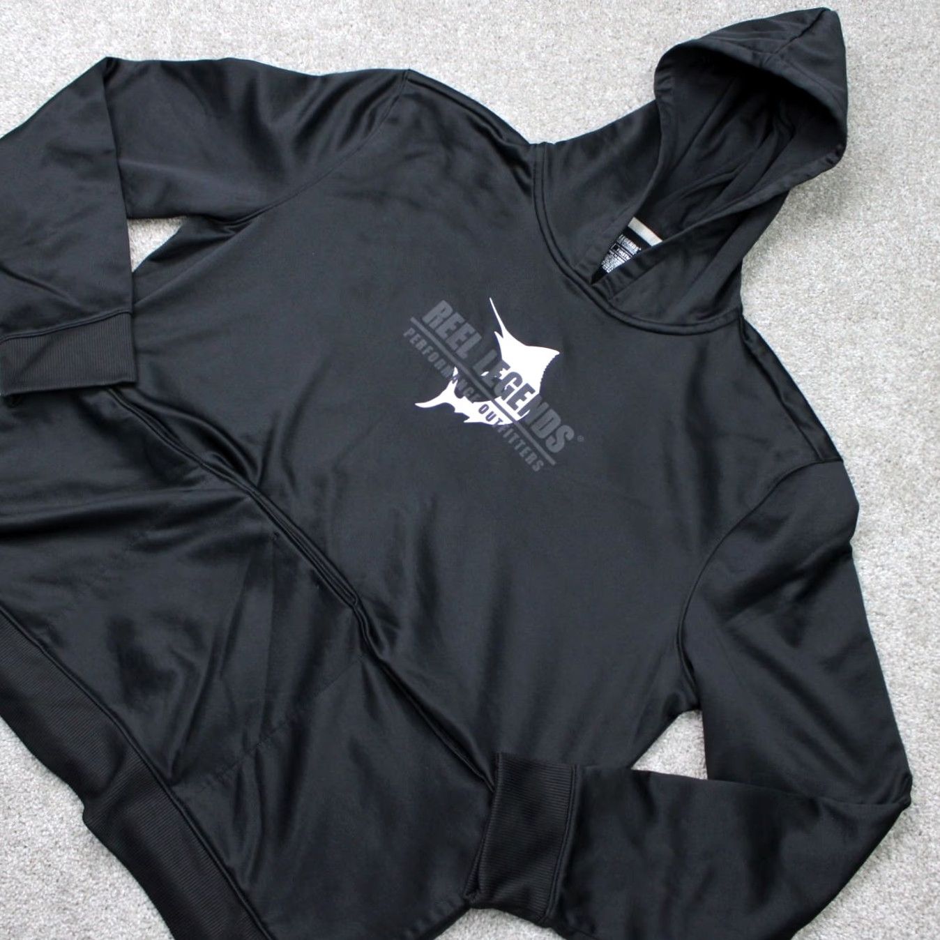 Vintage Reel Legends Hoodie Mens XL Black First Mate Pockets Hooded Sweatshirt Size US XL / EU 56 / 4 - 3 Thumbnail