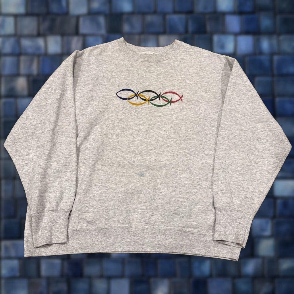 Vintage VINTAGE Jesus Christian Sweatshirt Crewneck John 3:16 Worldwide Mens XL USA MADE Sweatshirt Gray Pullover USA Theme Mens XL Size US XL / EU 56 / 4 - 1 Thumbnail