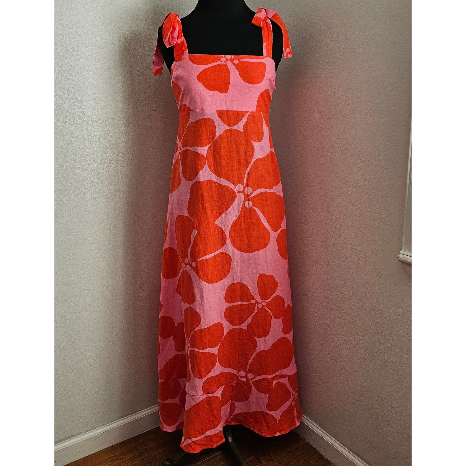 Other Mister Zimi Linen Blend Floral Midi Iris Dress in Hydra 4 Size S / US 4 / IT 40 - 4 Thumbnail