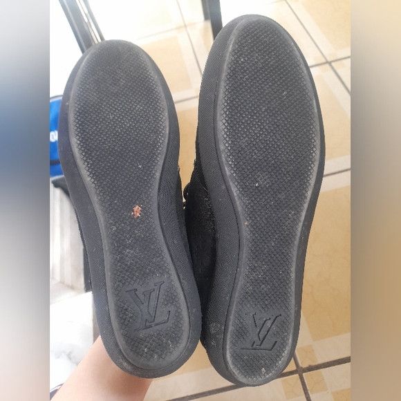 Louis Vuitton Monogram Suede Sneaker Flap Shoes Black RARE! Size US 6.5 / IT 36.5 - 15 Thumbnail