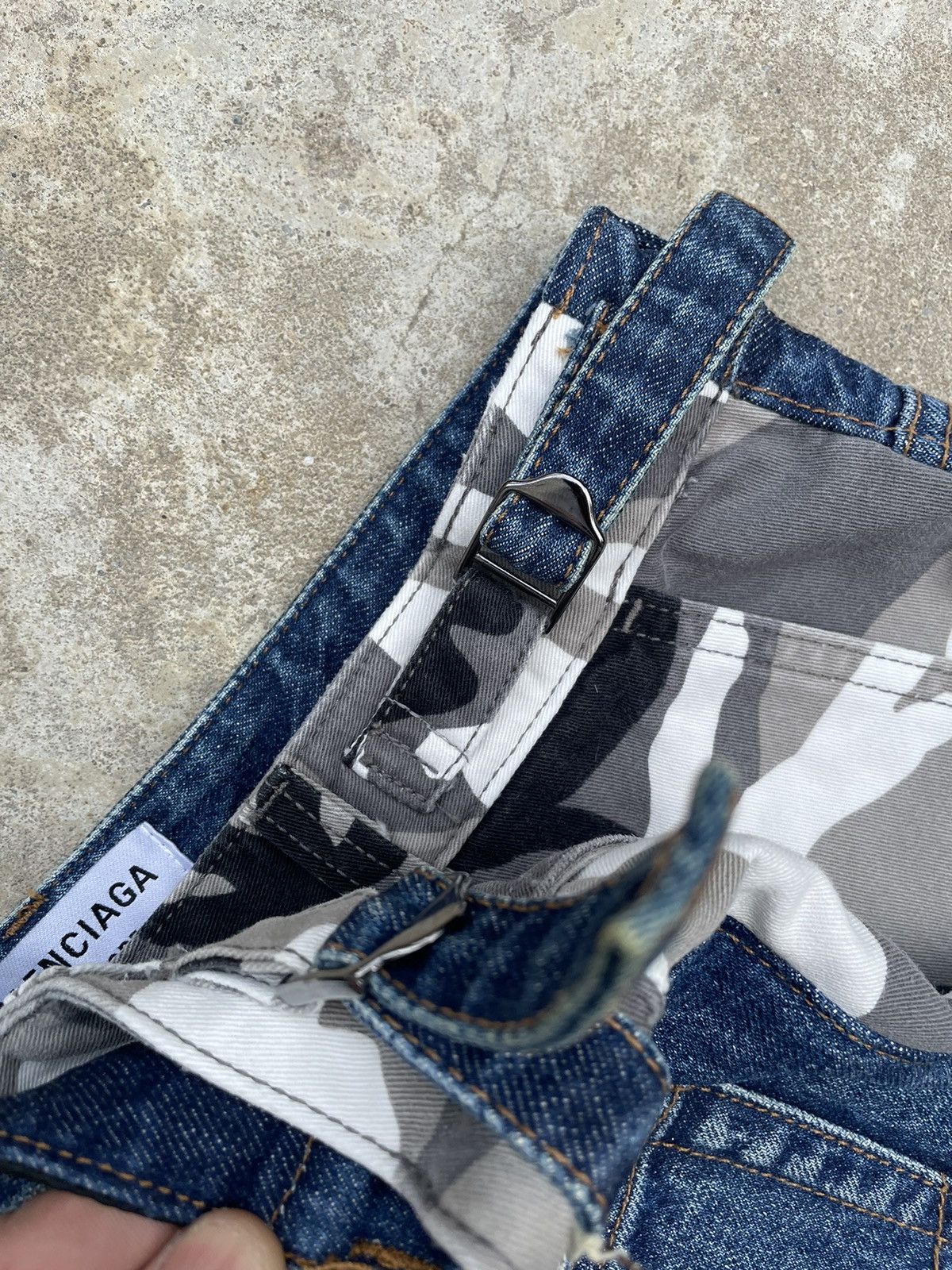 Balenciaga SS24 Sample Hybrid White Camo/Denim Shorts Size US 32 / EU 48 - 6 Thumbnail