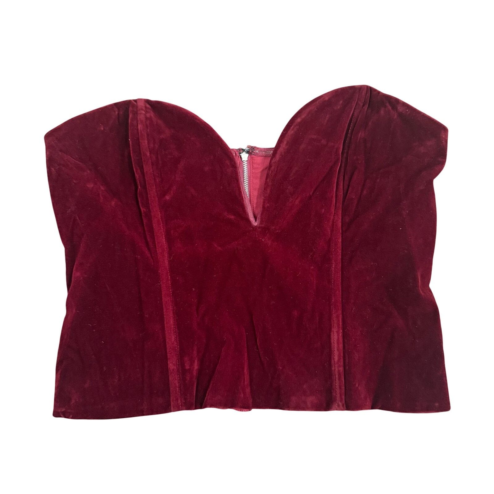 superdown Superdown Eva Sweetheart Top in Oxblood, Size M Size M / US 6-8 / IT 42-44 - 3 Thumbnail