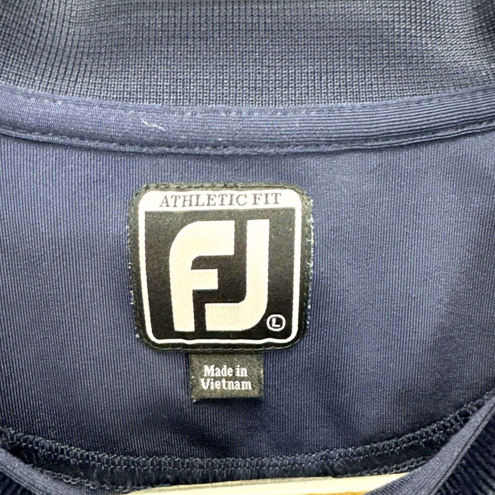 Footjoy FootJoy Golf Polo Short Sleeve Shirt Men Large Blue Knit Embroidered Logo Striped Regular Fit Button-Up VINTAGE: No Size US L / EU 52-54 / 3 - 2 Thumbnail