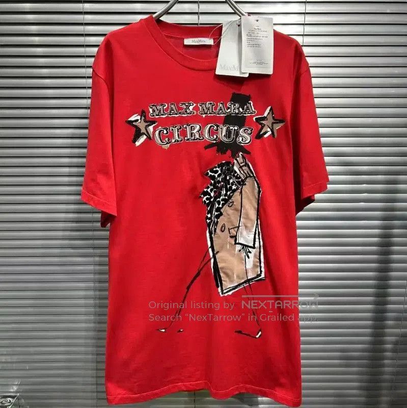 MaxMara Circus Red Cotton Short Sleeve T-Shirt .