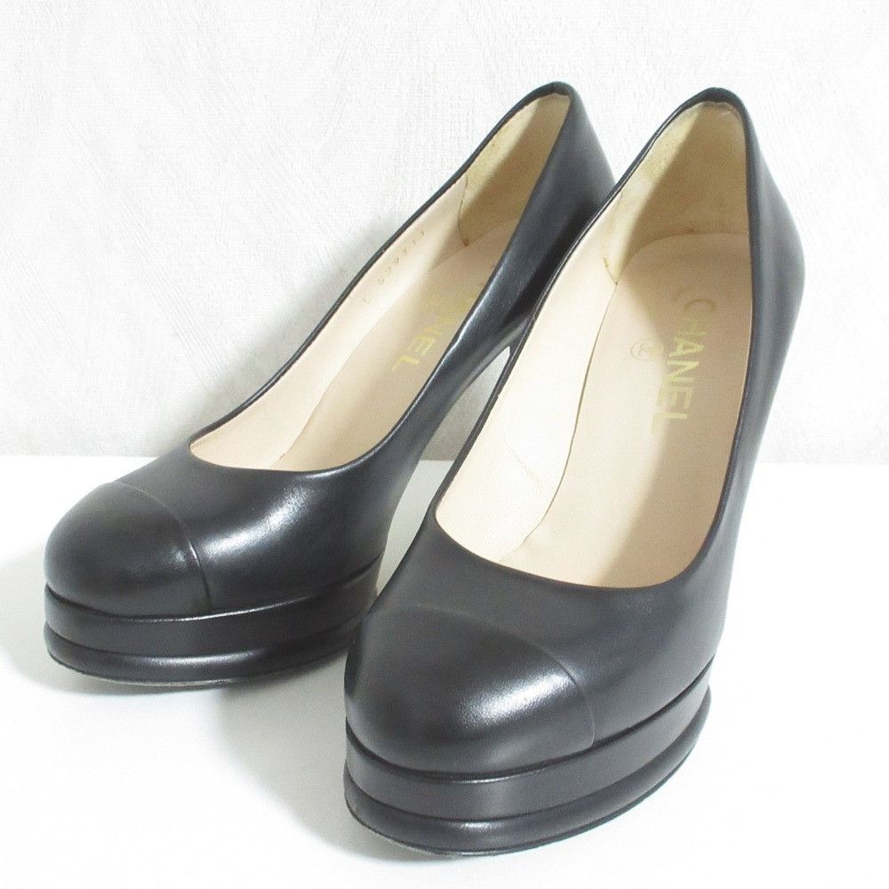 Chanel Chanel Chanel Coco Mark Heel Leather Pumps Leather Shoes G29311 DUTY FREE for USA Size ONE SIZE - 1 Thumbnail