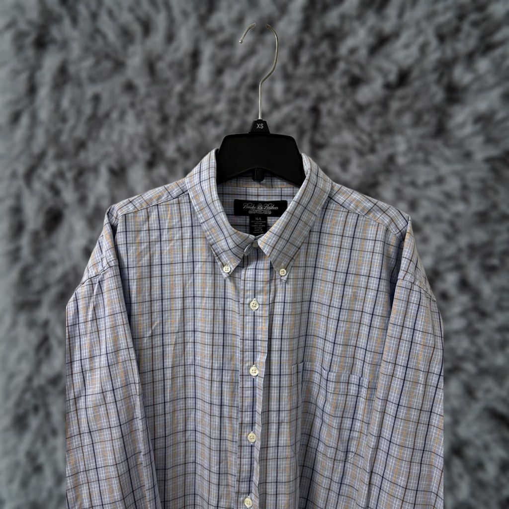 Brooks Brothers Brooks Brothers Country Club Shirt Men XL Blue Plaid Egyptian Cotton Button Down Shirt Up Button-Down Size US XL / EU 56 / 4 - 1 Thumbnail