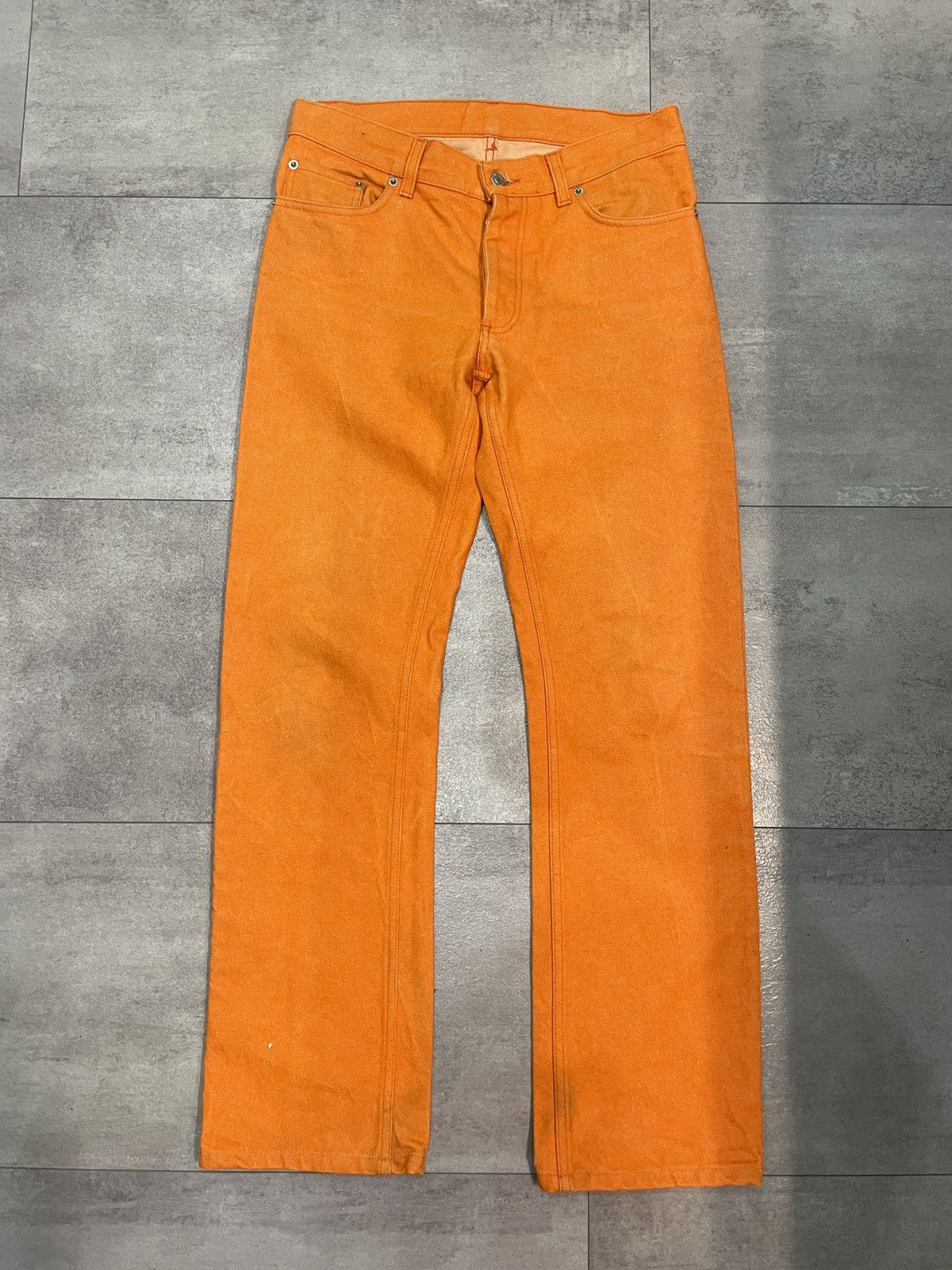 Helmut Lang Helmut Lang Orange Denim Pants Boot Cut Size US 30 / EU 46 - 1 Thumbnail