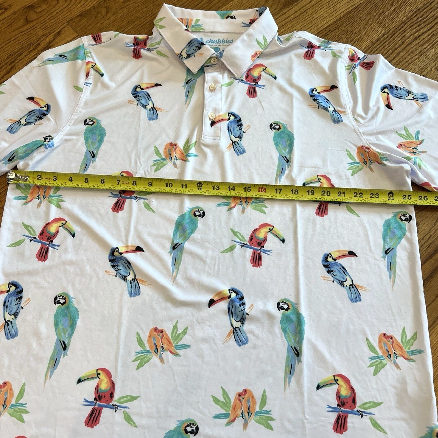Chubbies Chubbies Polo Shirt Short Sleeve Parrot Graphic Print Hawaiian Tropical Multicolor 2XL Men Mens Size US XXL / EU 58 / 5 - 5 Thumbnail