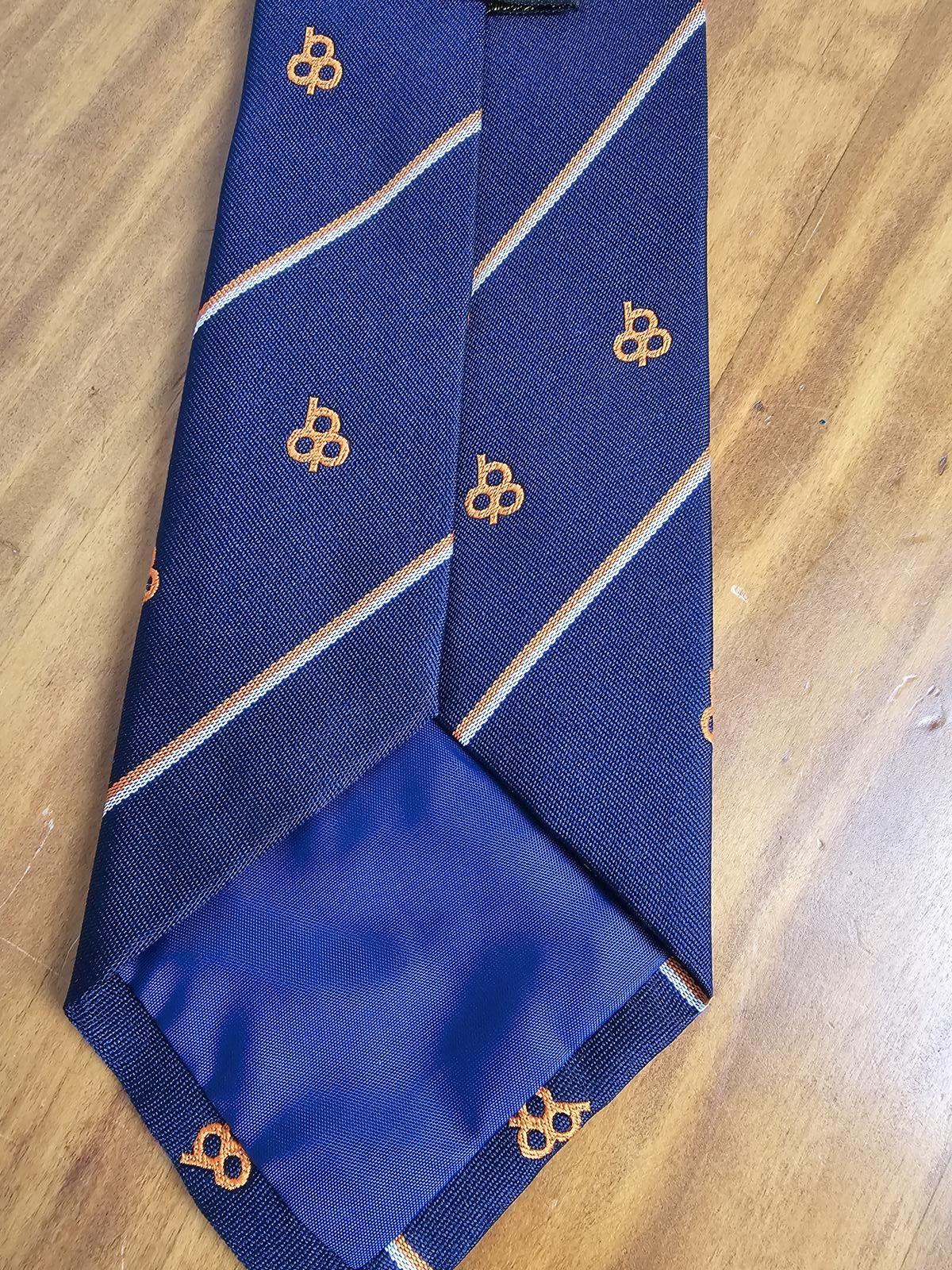 Tudor NWT Tudor Tie Navy Blue Mens Orange Pattern Size ONE SIZE - 3 Thumbnail