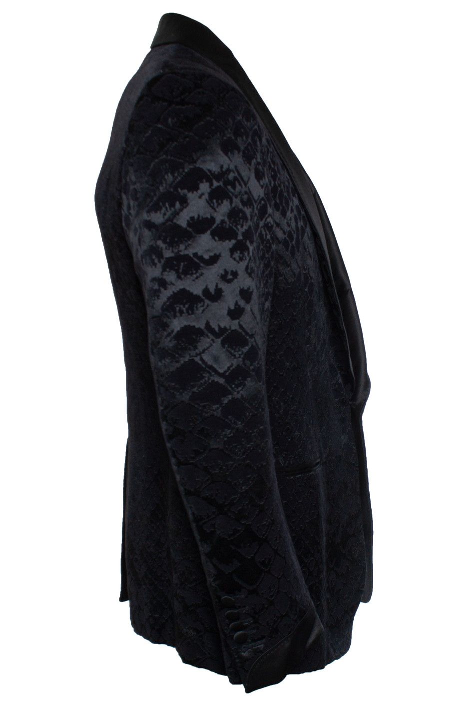 Tom Ford Tom Ford, Shelton jacquard tuxedo jacket in black Size 52R - 3 Thumbnail