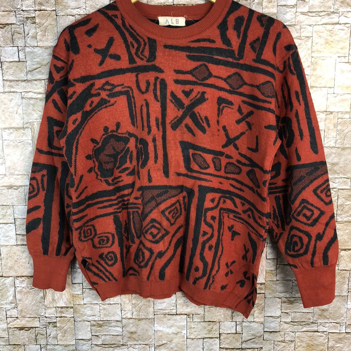 Homespun Knitwear × Japanese Brand × Vintage ALB Orange art vintage Knitwear #A687 Size S / US 4 / IT 40 - 3 Thumbnail