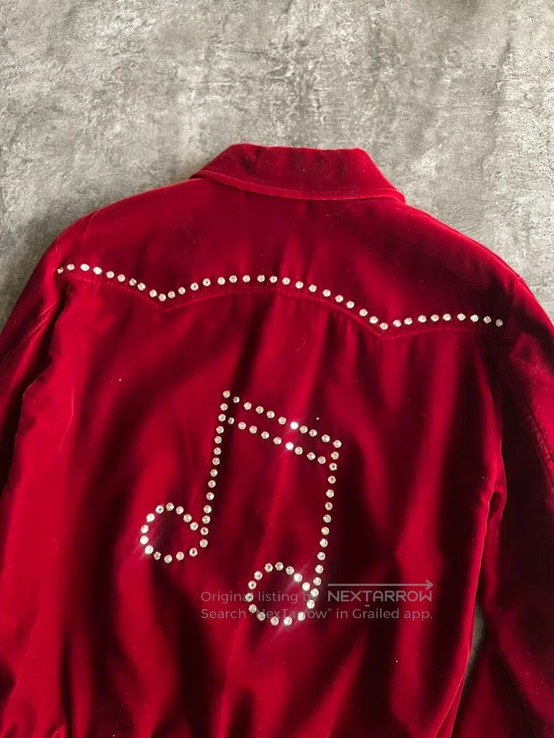 Saint Laurent Paris Saint Laurent Paris Red Velvet Sequin Note Jacket Size US XS / EU 42 / 0 - 3 Thumbnail