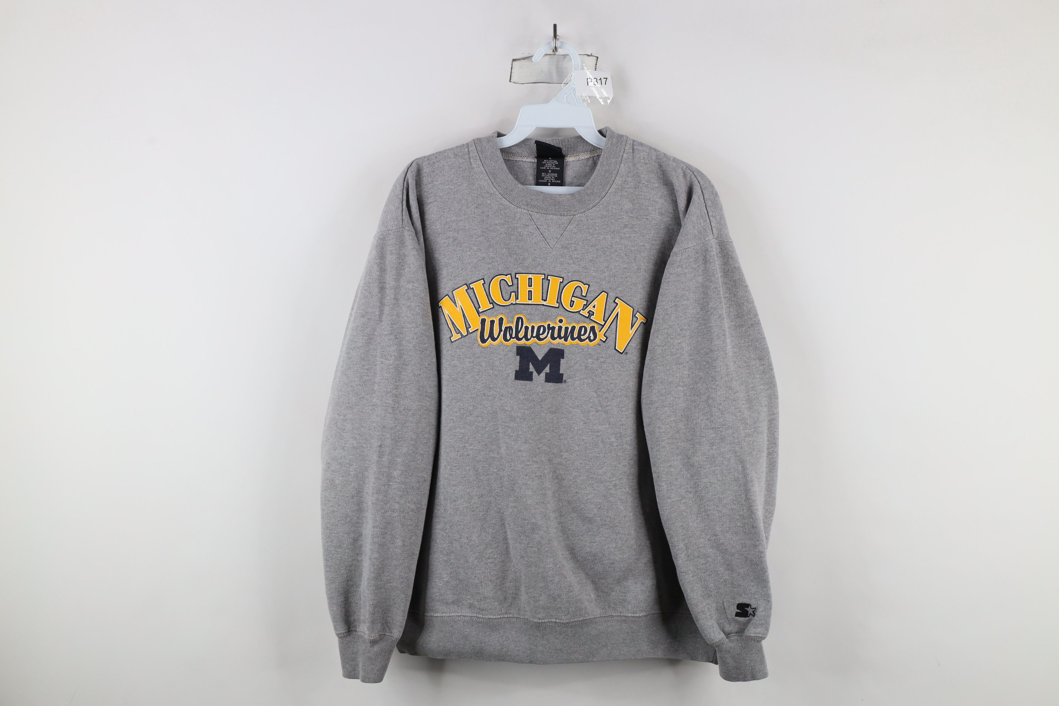Starter × Vintage Vintage 90s Starter University Michigan Crewneck Sweatshirt Size L / US 10 / IT 46 - 1 Thumbnail