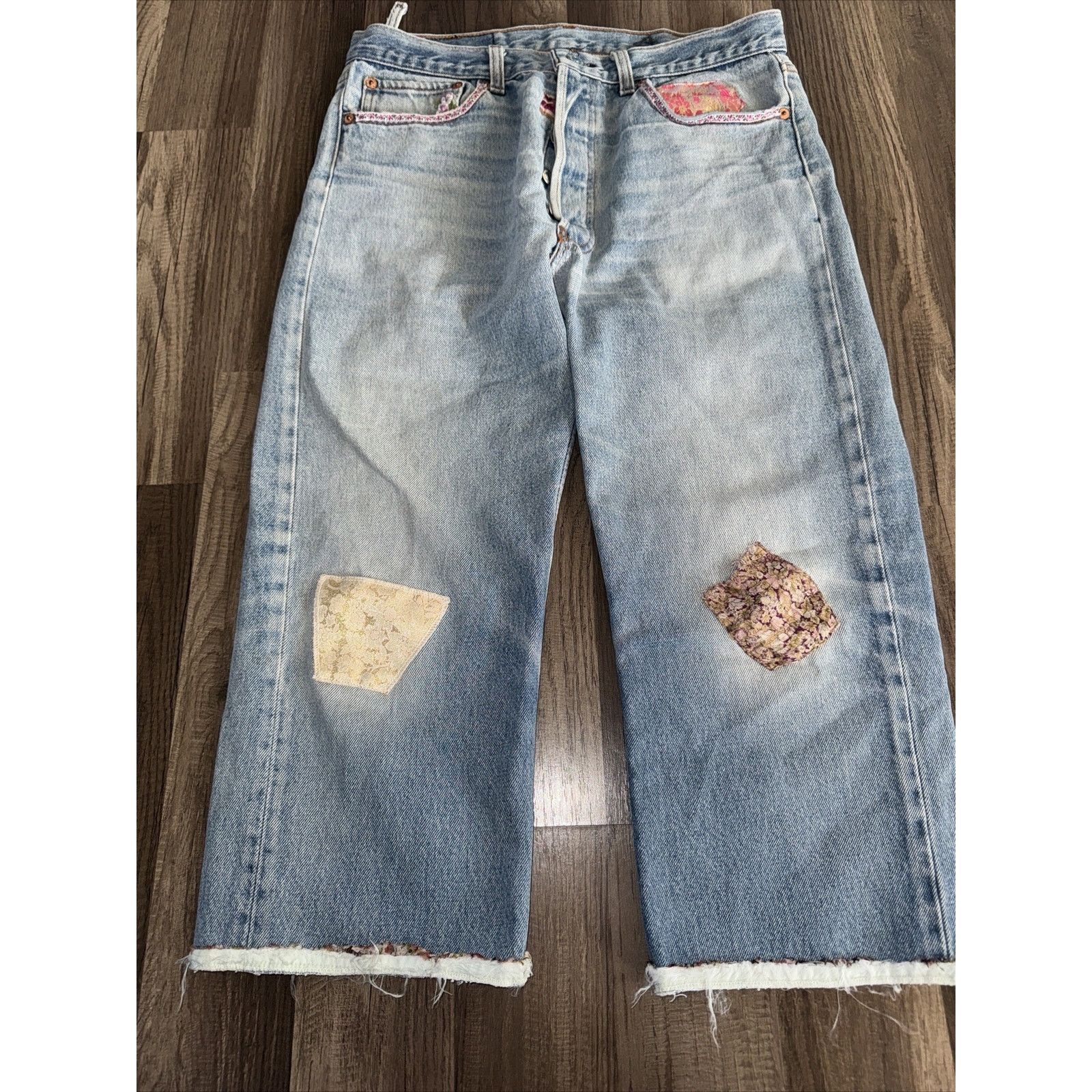 Levi's × Vintage Vintage 90s Levi’s Denim Jeans Blue With Patches 32x21 Size US 32 / EU 48 - 7 Thumbnail