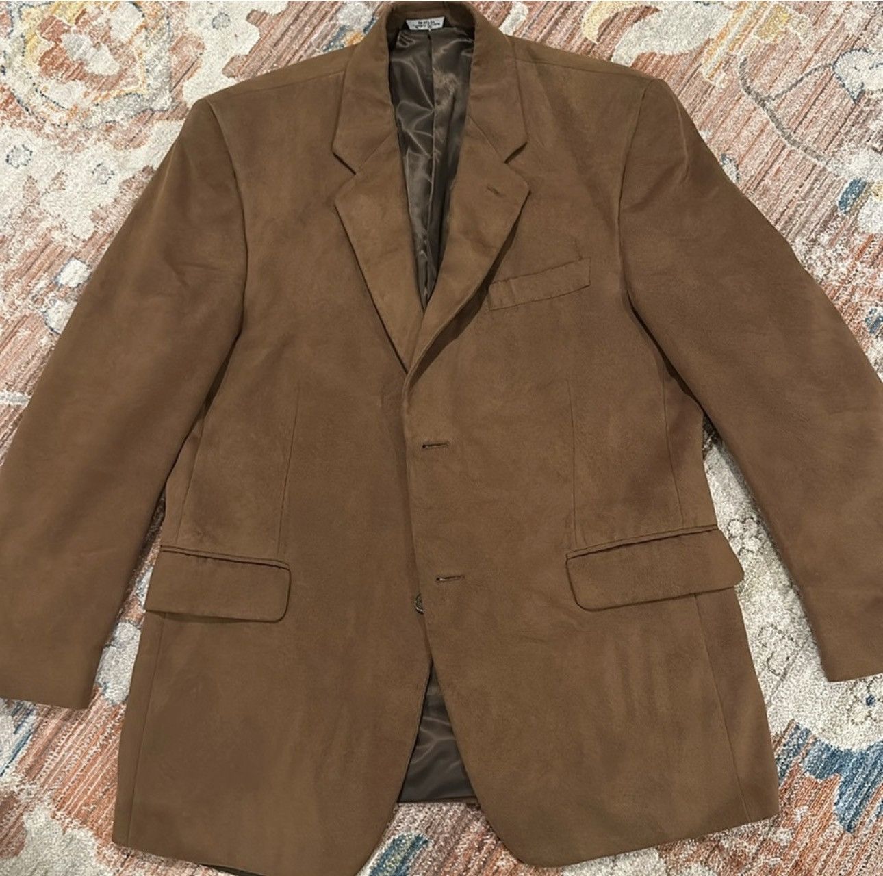 Chaps Ralph Lauren Ralph Lauren Brown Faux Suede Two Button Sport Jacket Size 40R - 2 Thumbnail