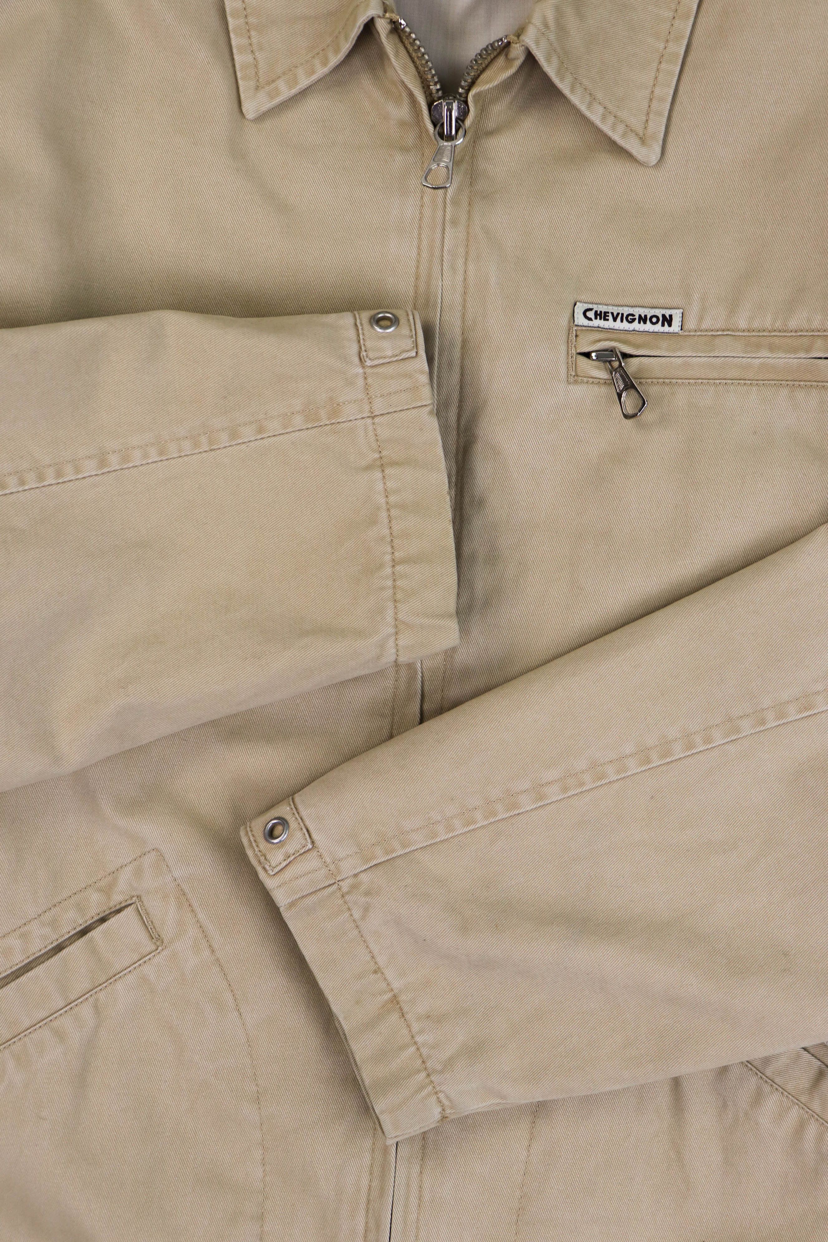 Chevignon CHEVIGNON Vintage Sand Beige Cotton Zip Jacket Size US M / EU 48-50 / 2 - 8 Thumbnail