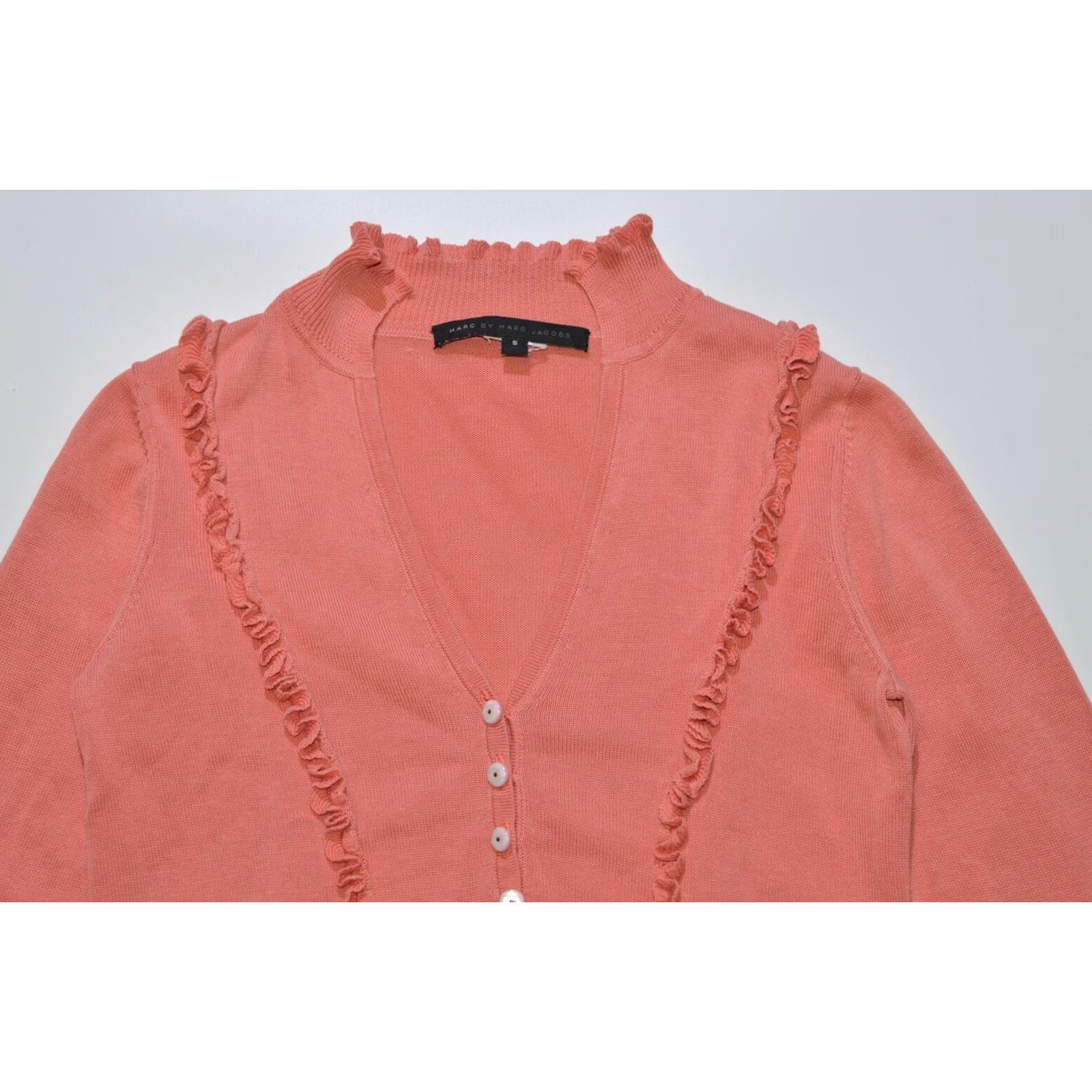 Marc by Marc Jacobs Wmns Marc by Marc Jacobs Designer Pink Button Ruffled Blouse Top Size S Size S / US 4 / IT 40 - 2 Thumbnail