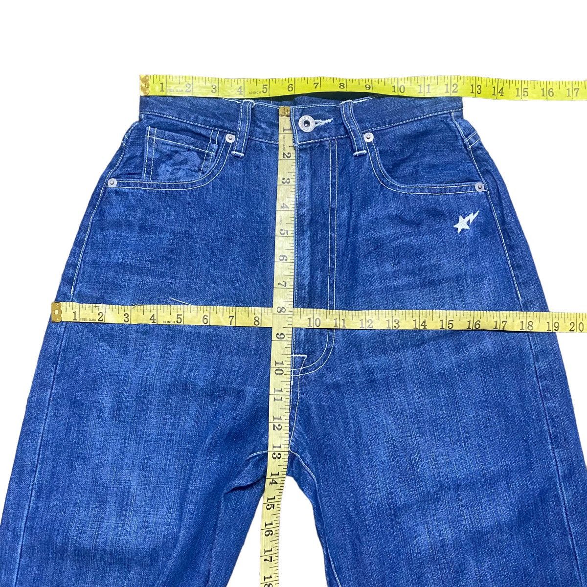 Bape Bape Denim Baggy Pants Head Logo Size 24" / US 00 / IT 34 - 16 Thumbnail