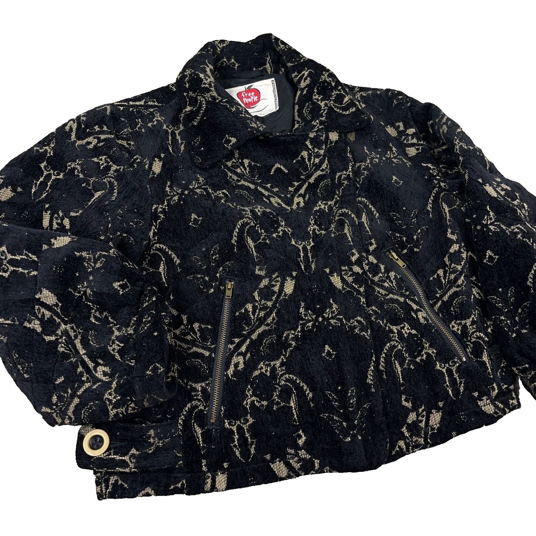 Free People Free People Jacket Tapestry Bomber Size 4 Black Gold Boho Labyrinth Chic Mood: Bohemian Style: Bomber Jacket Women Vintage: No Brand: Free People Size S / US 4 / IT 40 - 3 Thumbnail