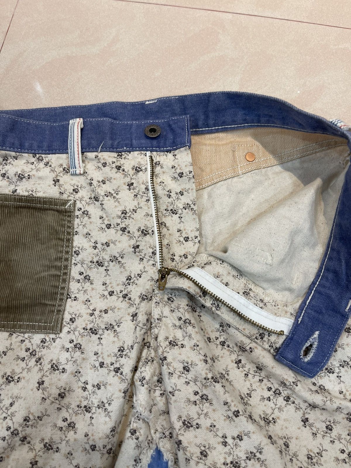 Kapital Kapital Floral Sarouel Pants Denim,All Over Pattern Size US 33 - 15 Thumbnail