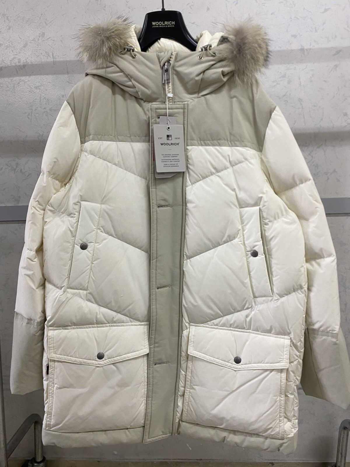 Other Woolrich Arctic Logo Down Jacket, size S, cream white, new Size S / US 4 / IT 40 - 2 Thumbnail