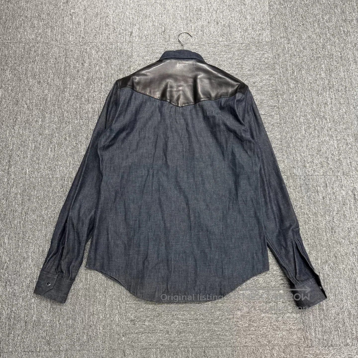 Saint Laurent Paris SLP Denim Leather Patchwork Shirt. Size US XXS / EU 40 - 5 Thumbnail