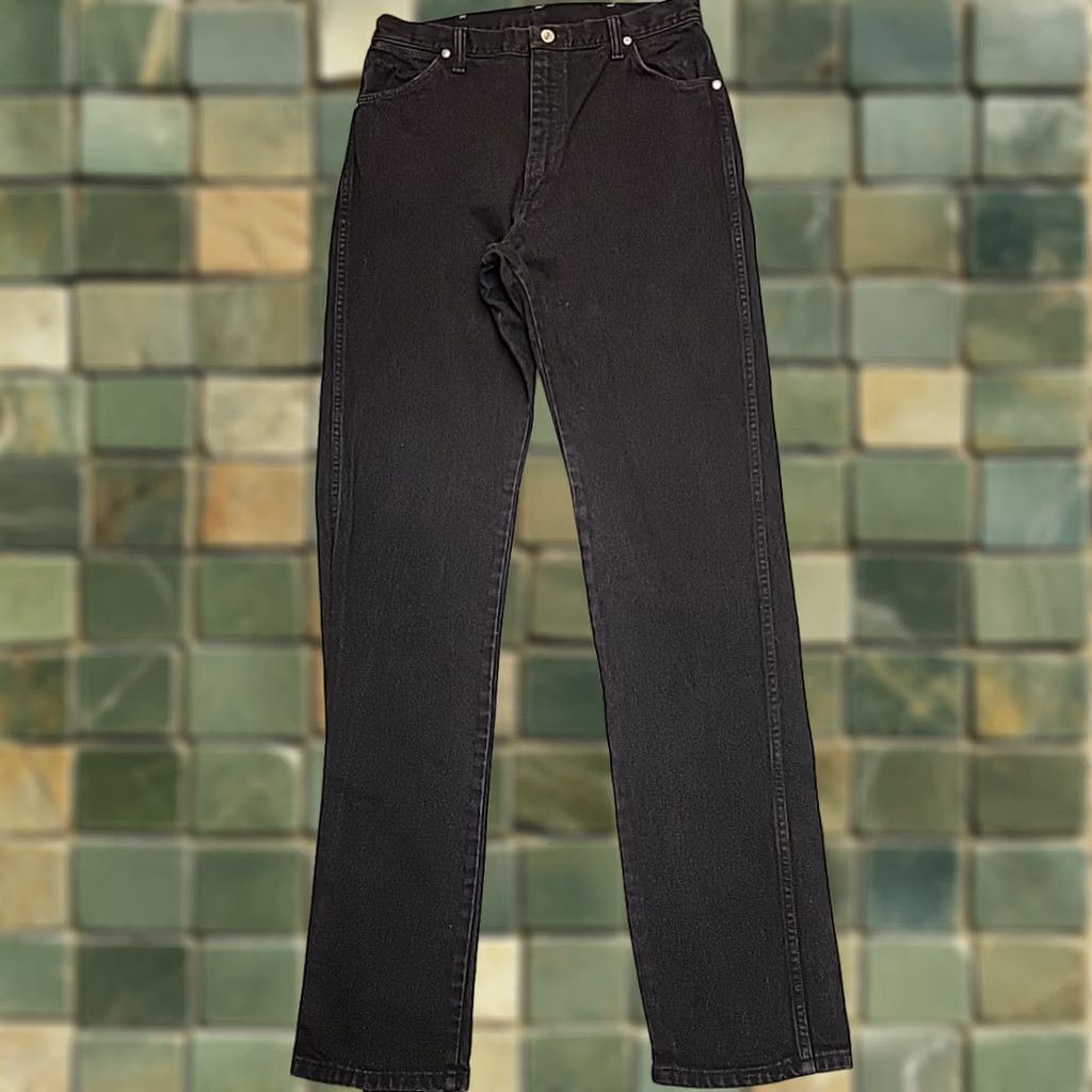 Wrangler VINTAGE Wrangler Jeans Women 15x36 Tall Black High Rise USA 90s Made in USA Stack Jeans Women 15 Tall Black USA 90s Wrangler Size 36" / US 14 / IT 50 - 1 Thumbnail