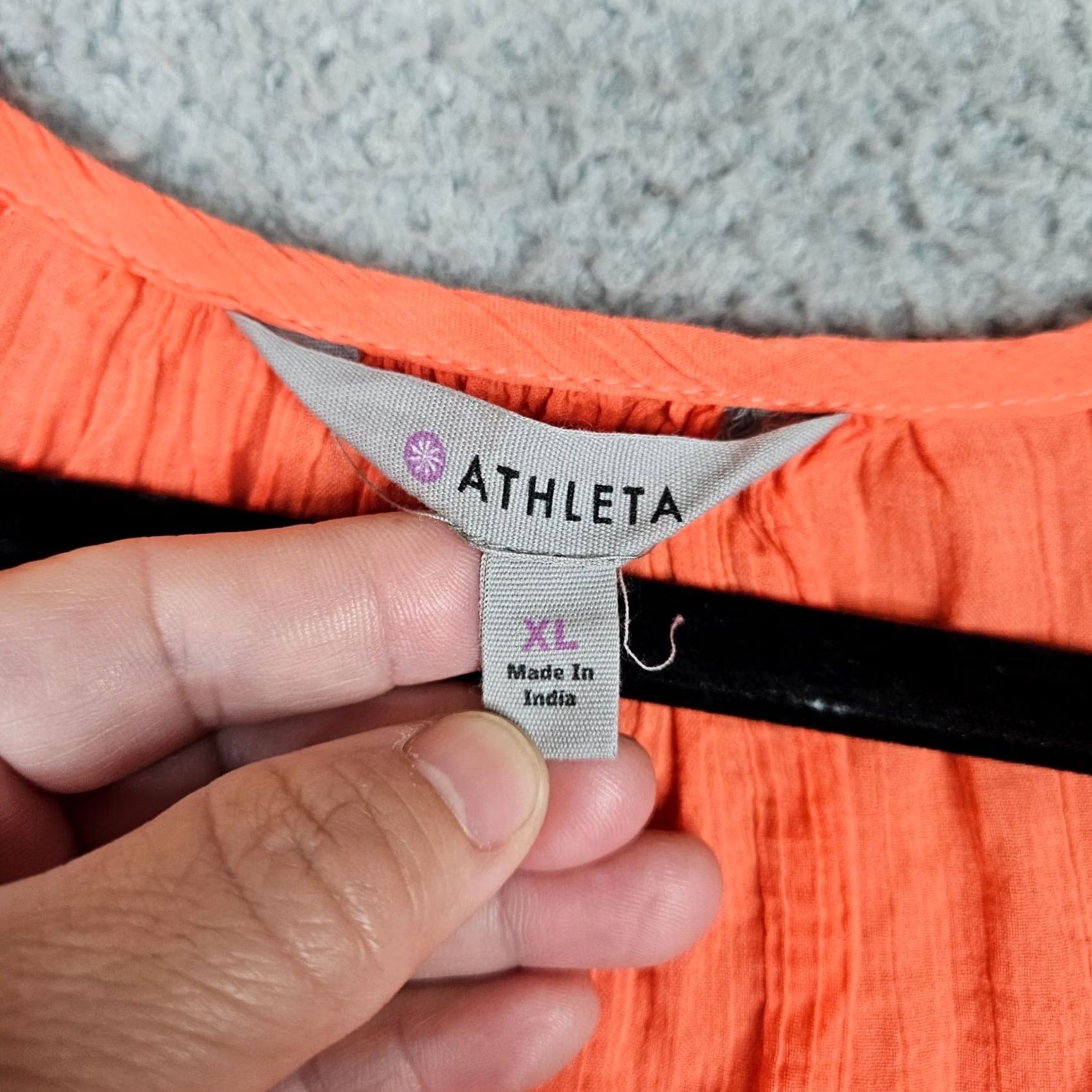 Athleta Athleta Blouse Women's Coral Orange Embroidered V-Neck 3/4 Sleeve XL (Regular) Size XL / US 12-14 / IT 48-50 - 5 Thumbnail