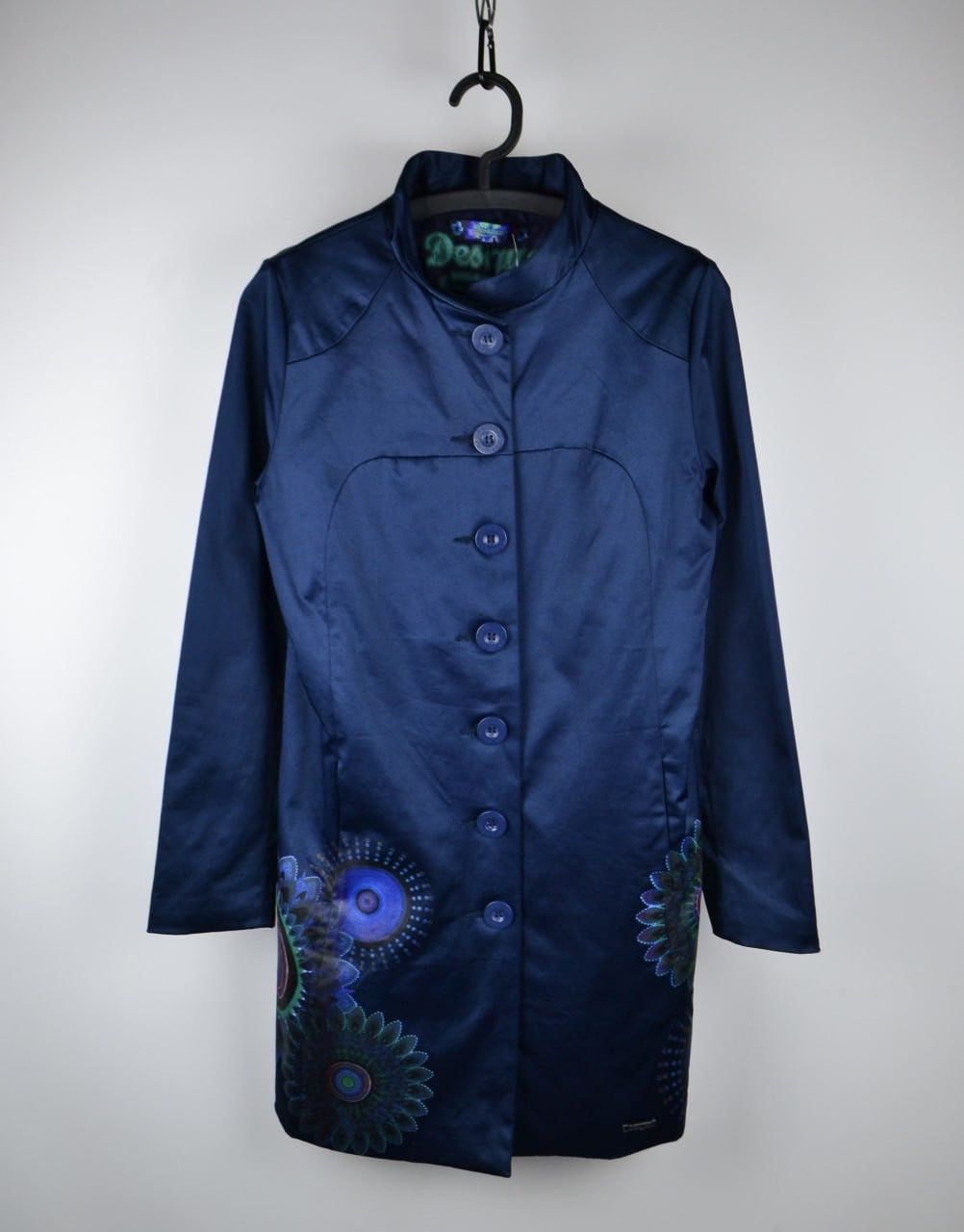 Desigual Desigual Button Trench Coat Size Long Jacket Floral Ladies Size L / US 10 / IT 46 - 1 Thumbnail