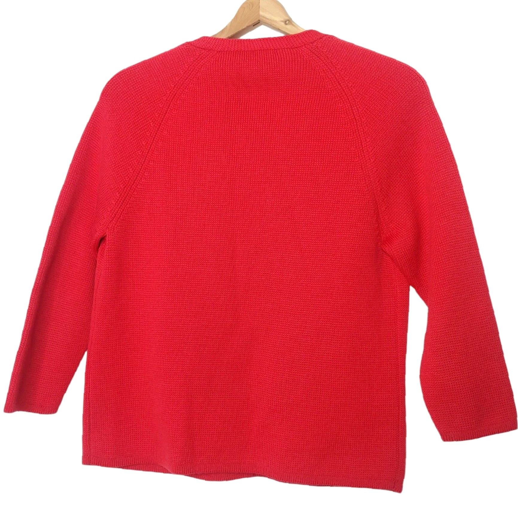Vintage VINTAGE LeRoy Knitwear Cardigan Sweater S Red Virgin Wool Cardigan V Neck Button Size S / US 4 / IT 40 - 2 Thumbnail