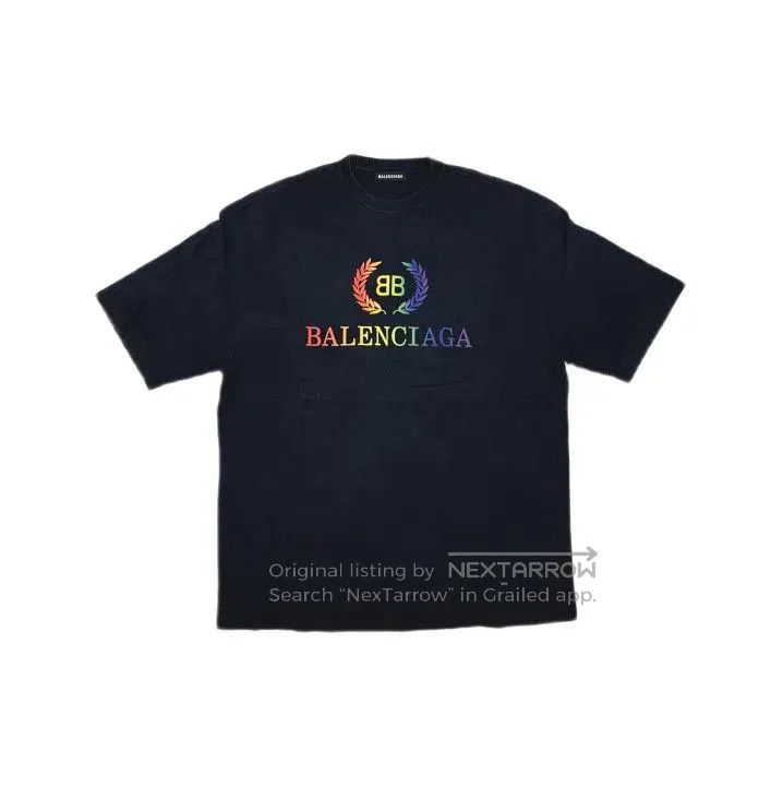 Balenciaga Balenciaga BB Rainbow Logo Black T. Size US XS / EU 42 / 0 - 1 Thumbnail