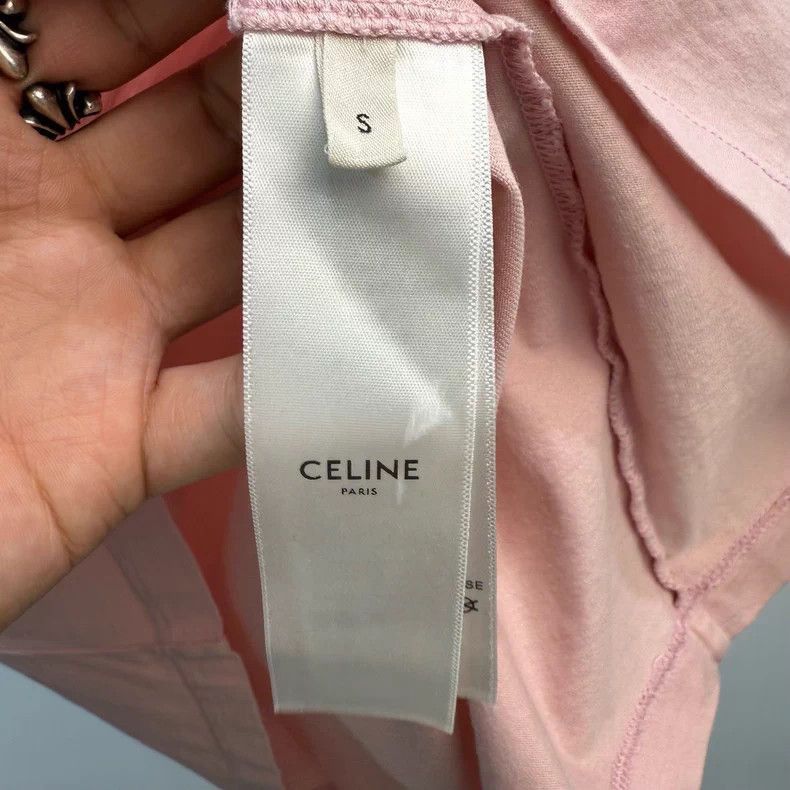 Celine Celine Logo Short Sleeve TShirt Pink Size US S / EU 44-46 / 1 - 4 Thumbnail
