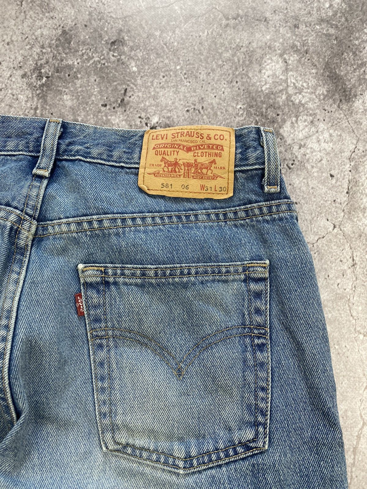Japanese Brand × Levi's × Vintage Vintage 90s Levi's 581 Washed Blue Denim Jeans size 31x30 Size US 31 - 9 Thumbnail