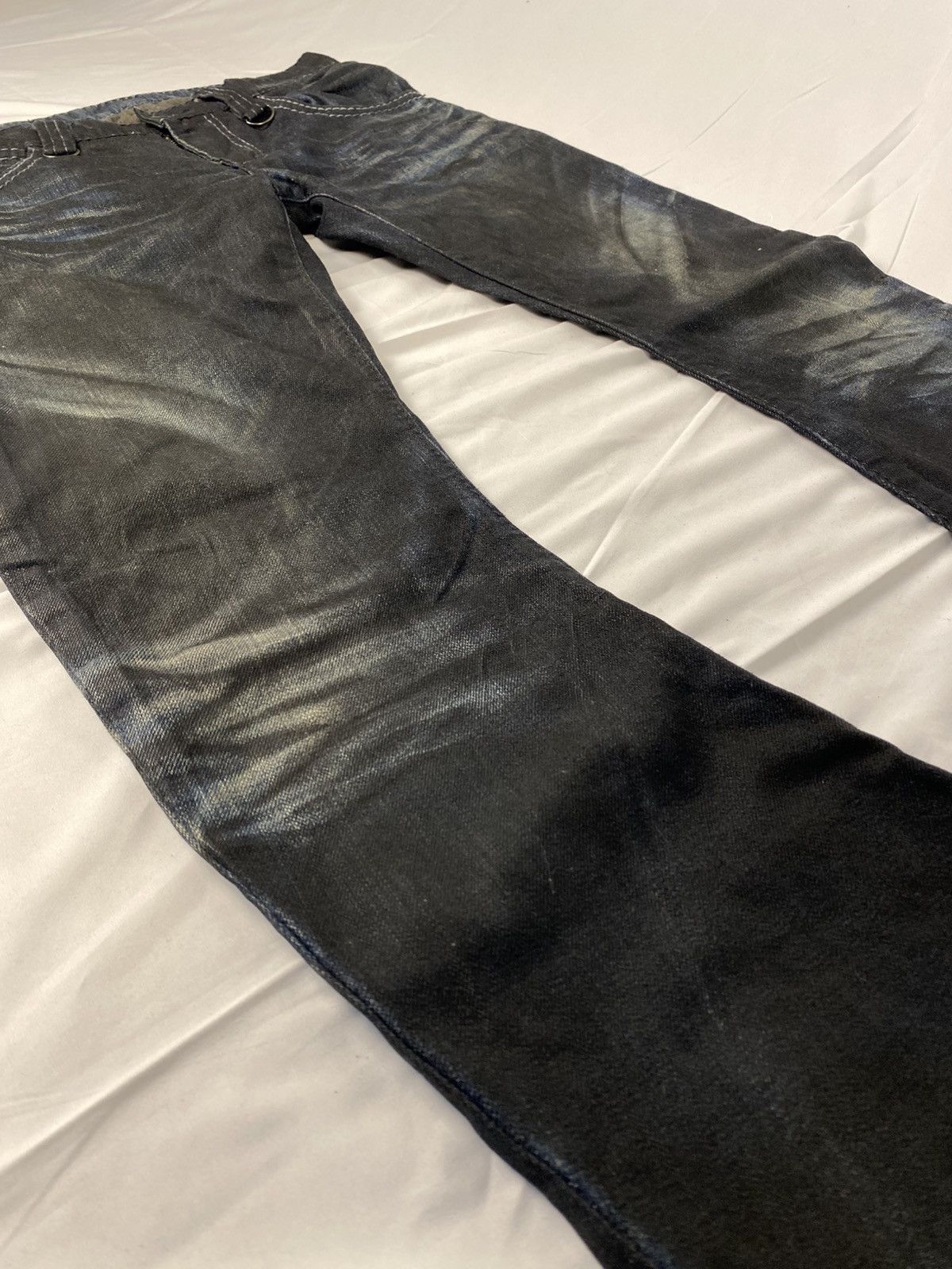 BUFFALO BOBS ✨ Archive Buffalo Bobs Curve Spiral Waxed Flared Punk Denim Size US 30 / EU 46 - 9 Thumbnail