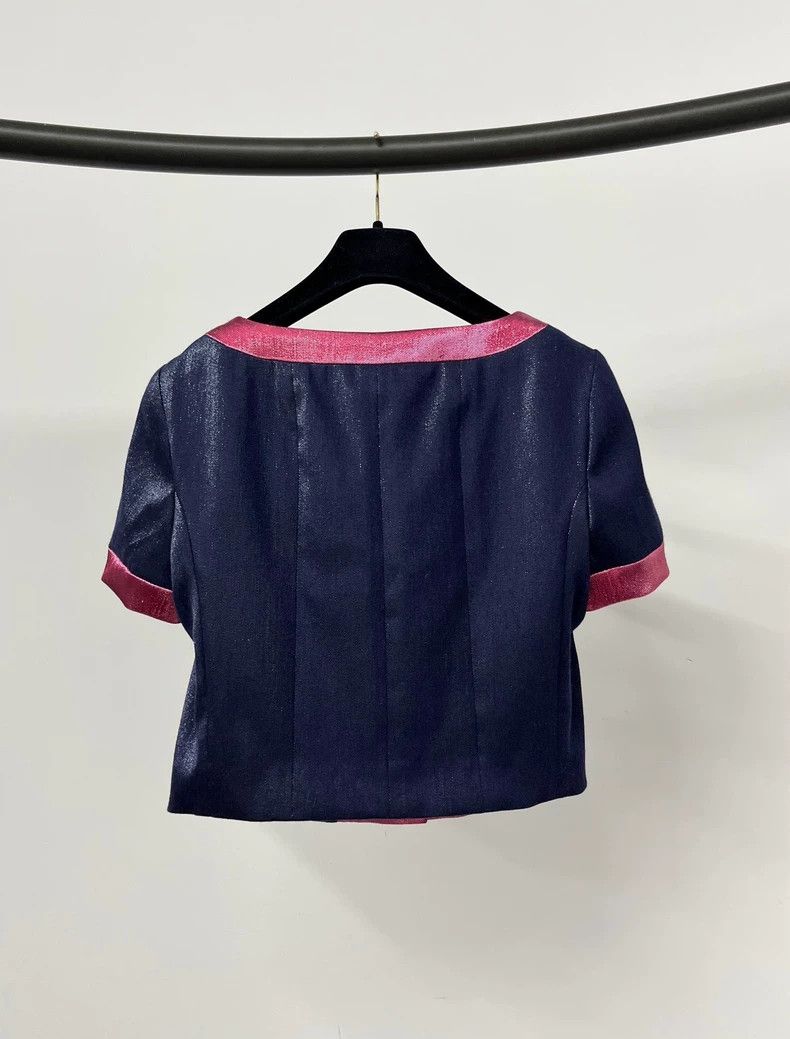 Chanel Chanel Color-blocked short-sleeved cardigan jacket Size XS / US 0-2 / IT 36-38 - 5 Thumbnail