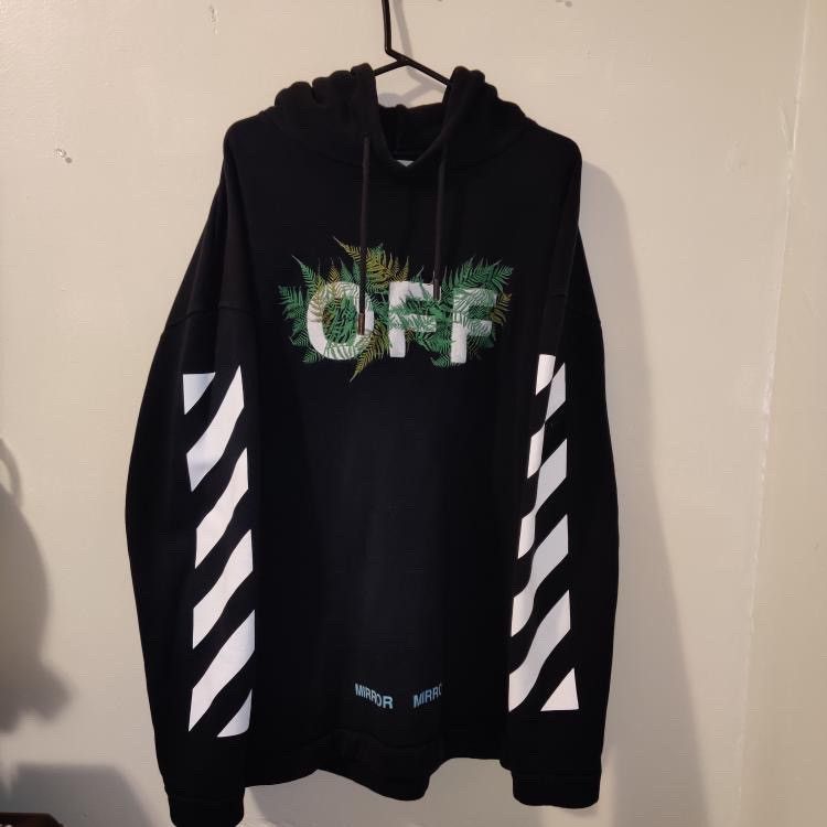 image of Off White Ferns Hoodie in Black, Men's (Size Medium)