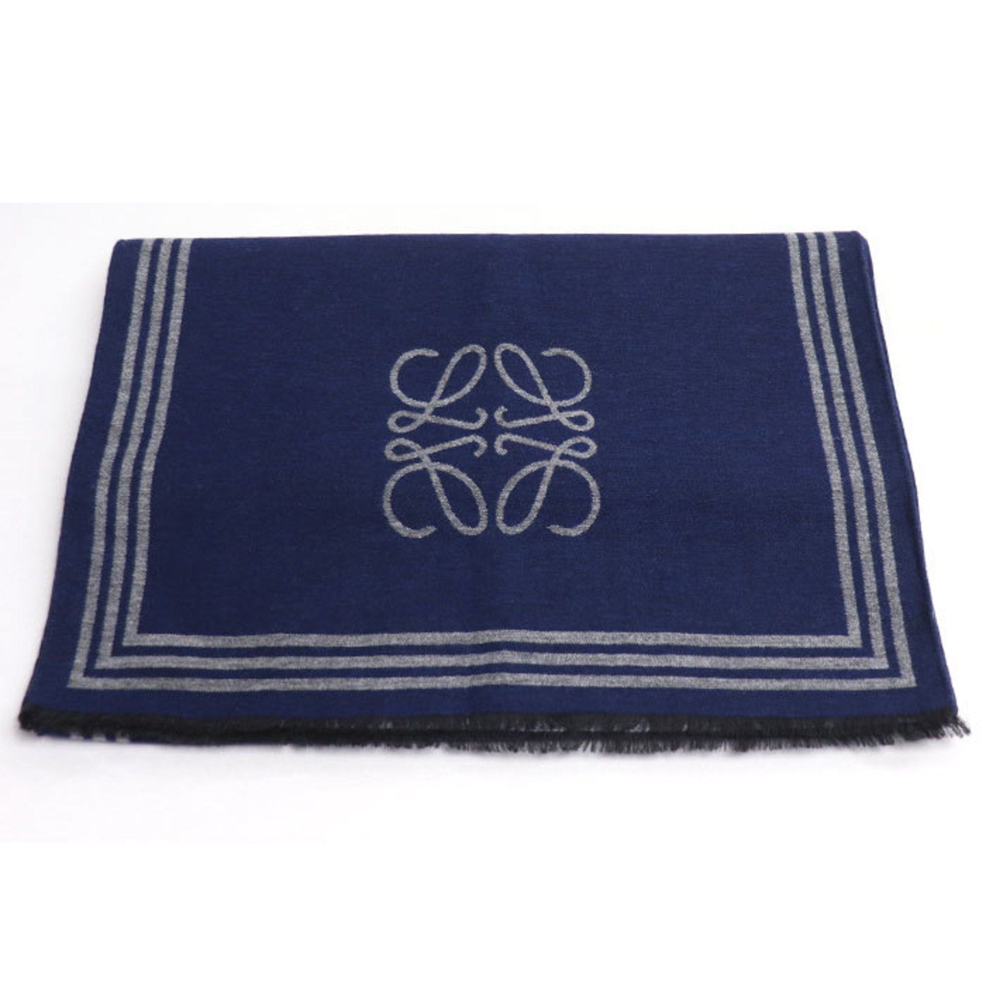 image of Loewe Anagram Stole Navy Men Women in Blue