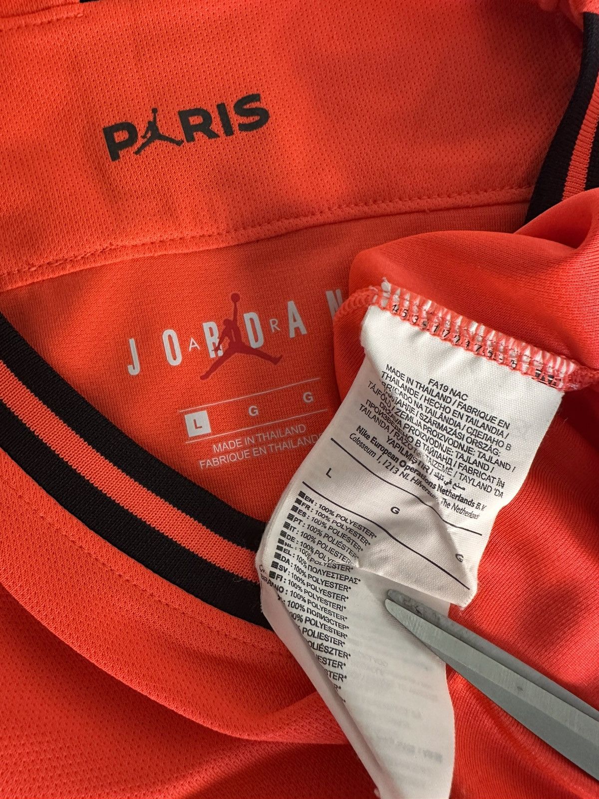 Jordan Brand PSG x Jordan 2019/20 Third Jersey Orange Size US L / EU 52-54 / 3 - 7 Thumbnail