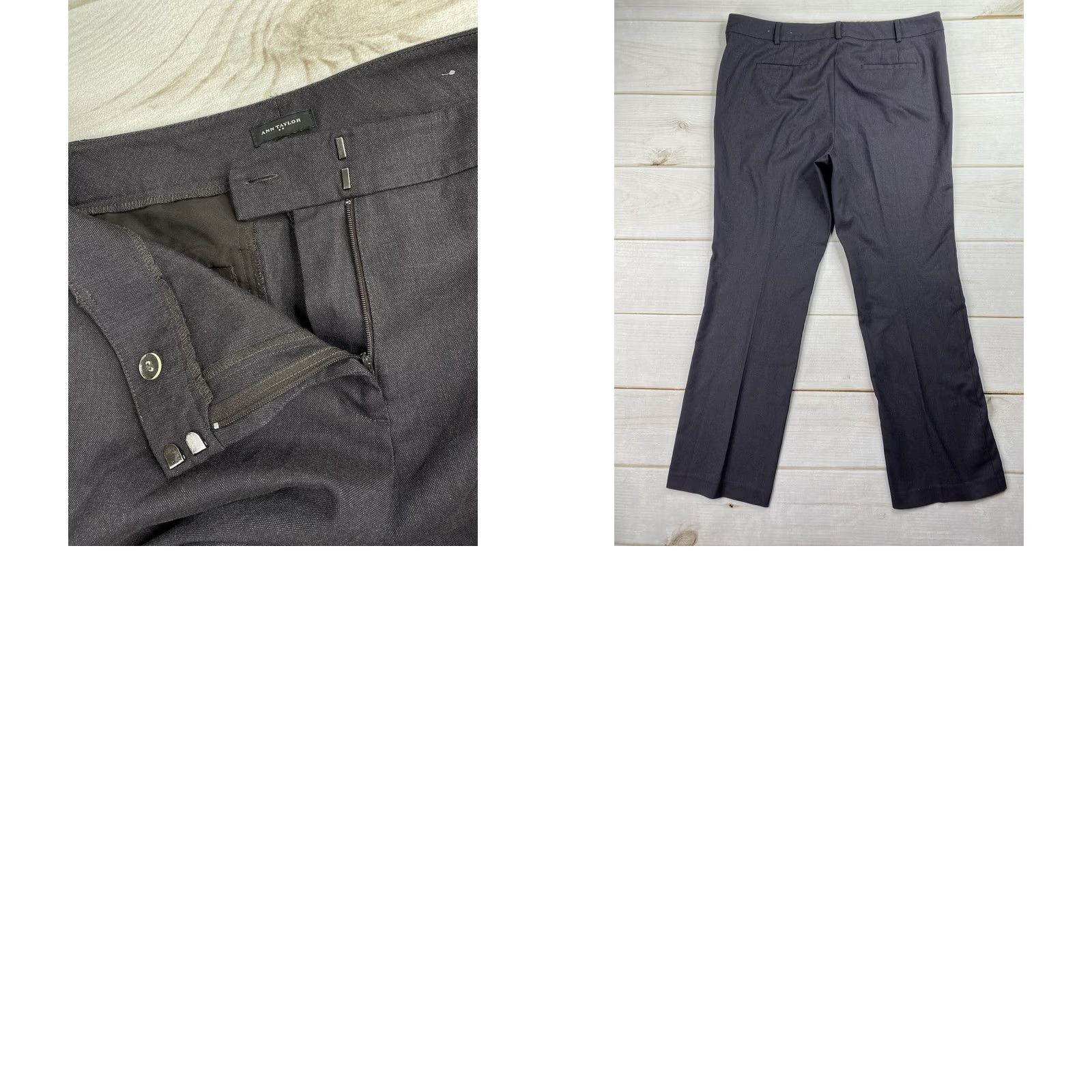 Ann Taylor Ann Taylor Signature Trouser Dress Pants 14 Charcoal Gray Solid Wide Leg? Size 36" / US 14 / IT 50 - 8 Thumbnail