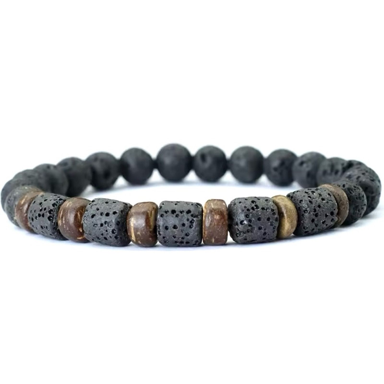 Other Mens Wood Bracelet Natural Volcanic Beads Size ONE SIZE - 3 Thumbnail