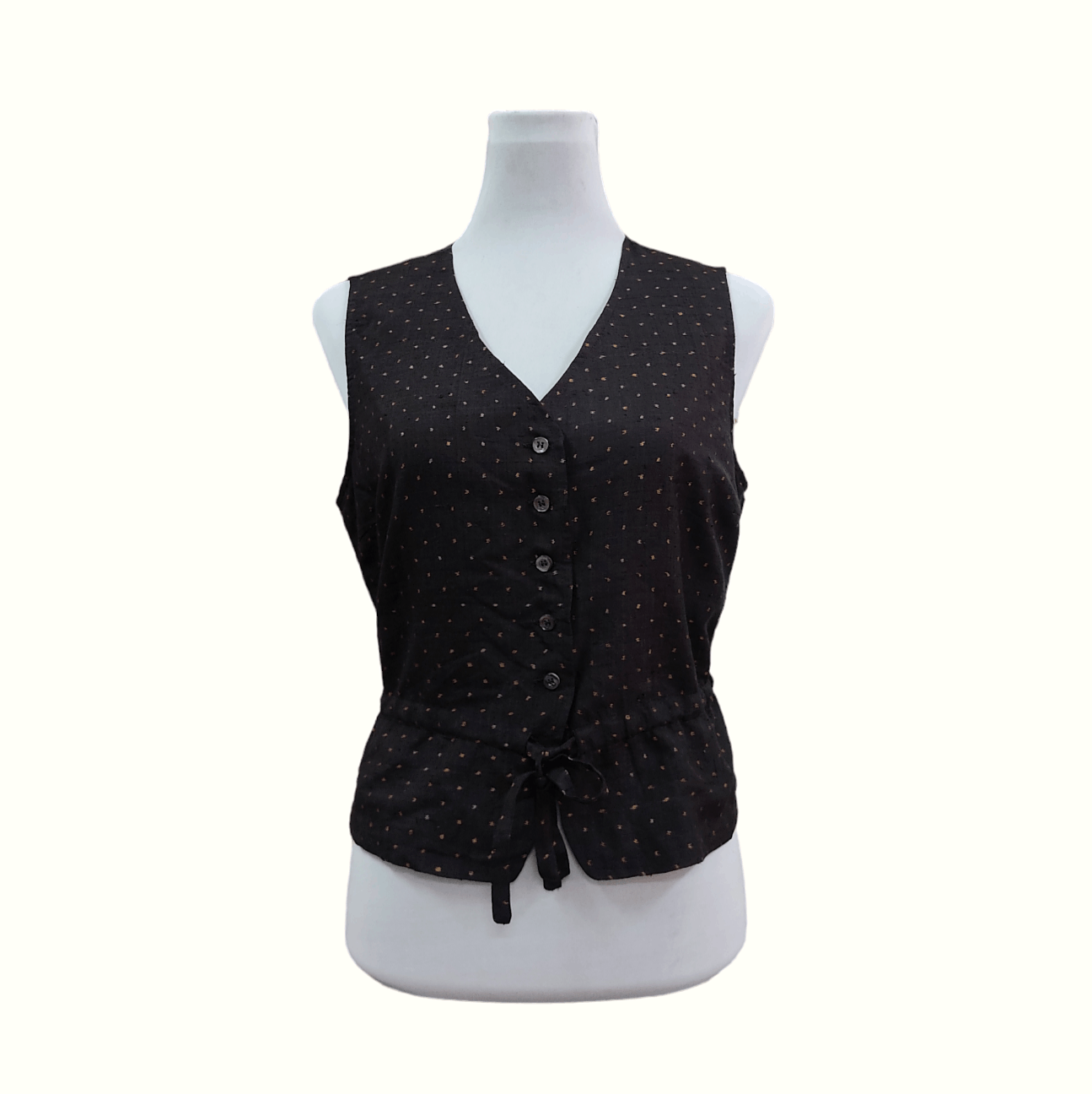 image of Aspesi All Over Dots Waistcoat Vest in Brown, Women's (Size Small)